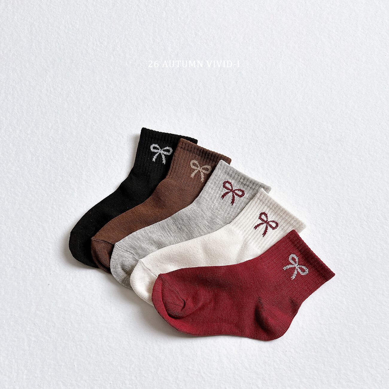 ribbon simple socks【VIVID】※※10月下旬発送予定