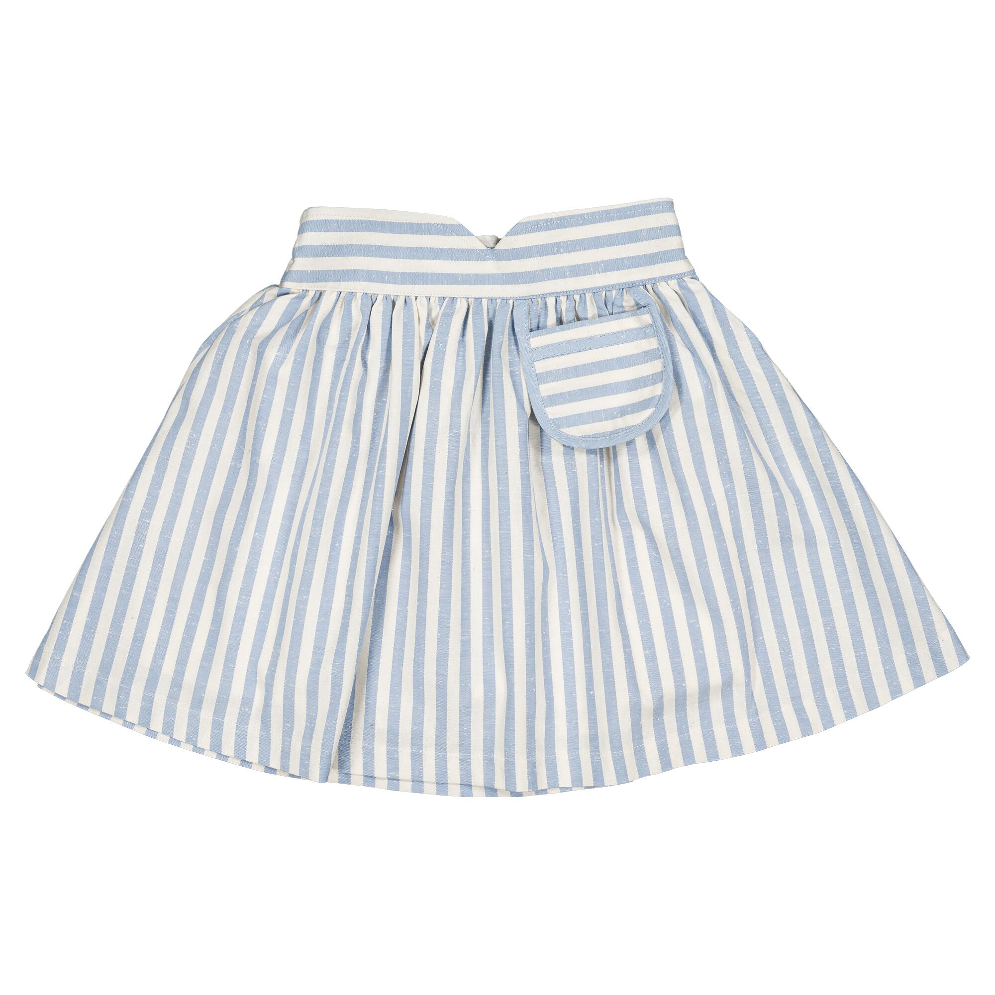 【予約・特典あり】Maison Marelle /Skirt TOURNON - wide blue stripes / 6Y~12Y