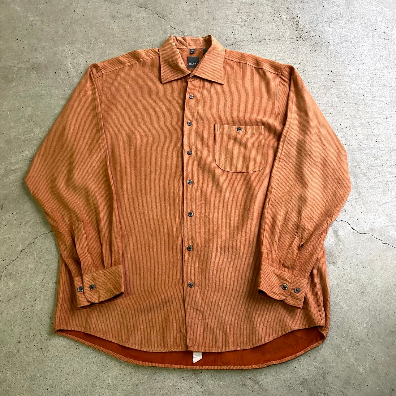 HAUD ハウド カジュアルシャツ メンズ 【古着】【中古】 HAUPT 長袖 フェイクスエードシャツ メンズL 古着 キャメル ブラウン