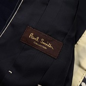 シルク混 Paul Smith ポールスミス ストライプ 裏地柄入り テーラードジャケット M/ネイビー メンズ