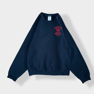 【JERZEES】スウェット ワンポイント 刺繍ロゴ ARCHBISHOP LYKE SCHOOL トレーナー プルオーバー SMALL SUPER SWEATS US古着