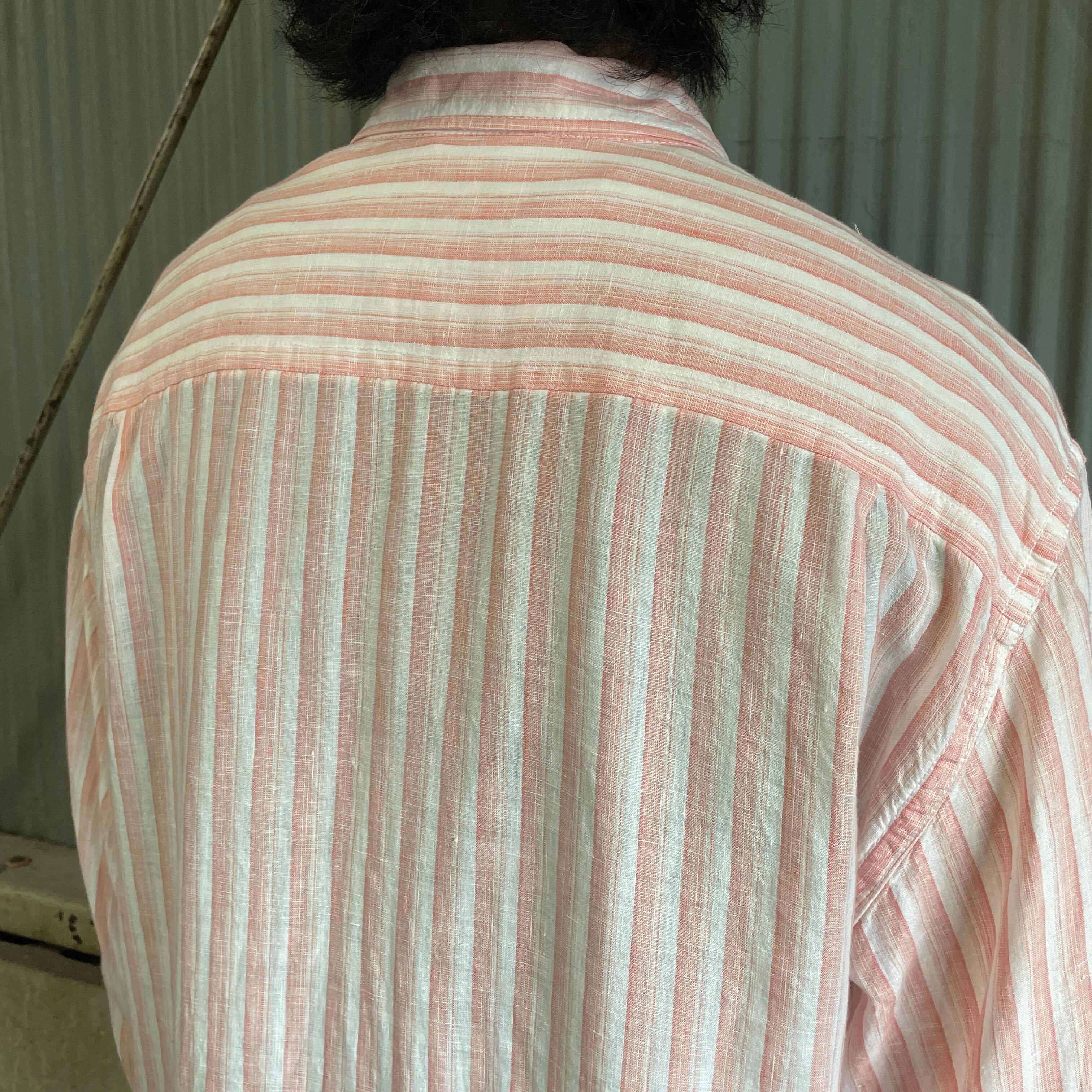 TOMMY BAHAMA 長袖 リネンシャツ ストライプシャツ メンズXL 古着