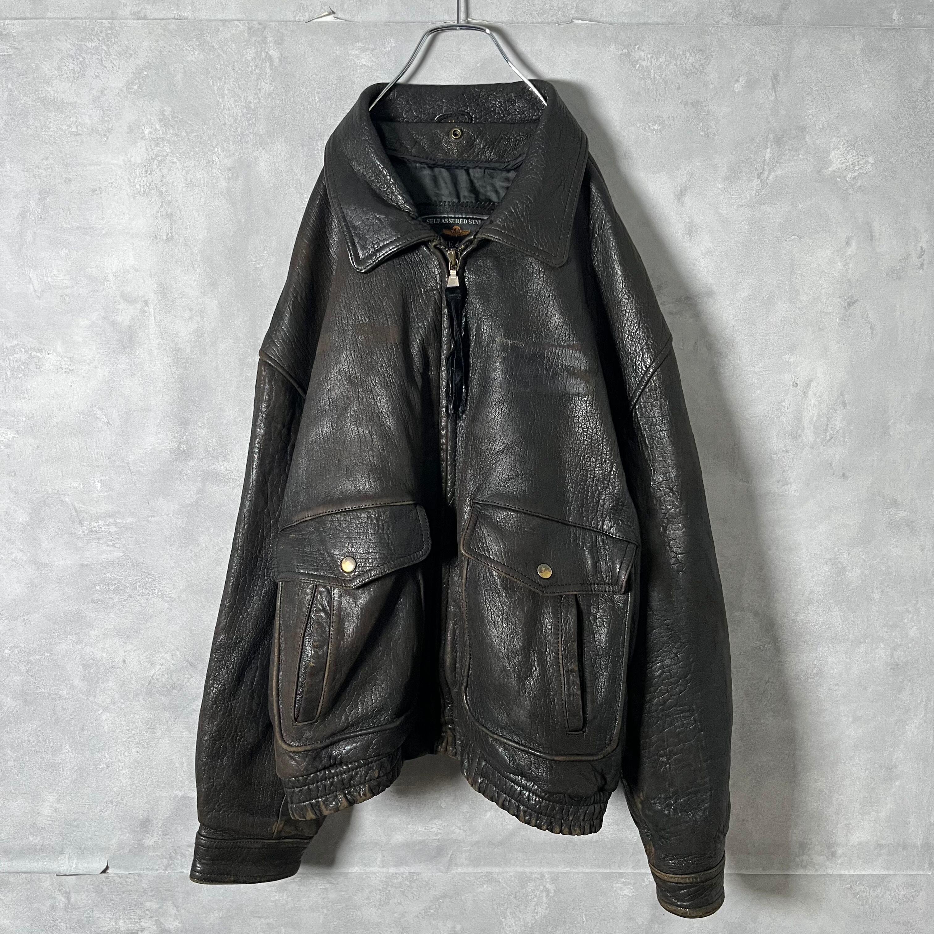 希少 リーバイス 本革 レザージャケット L ビンテージ 革ジャン 短丈