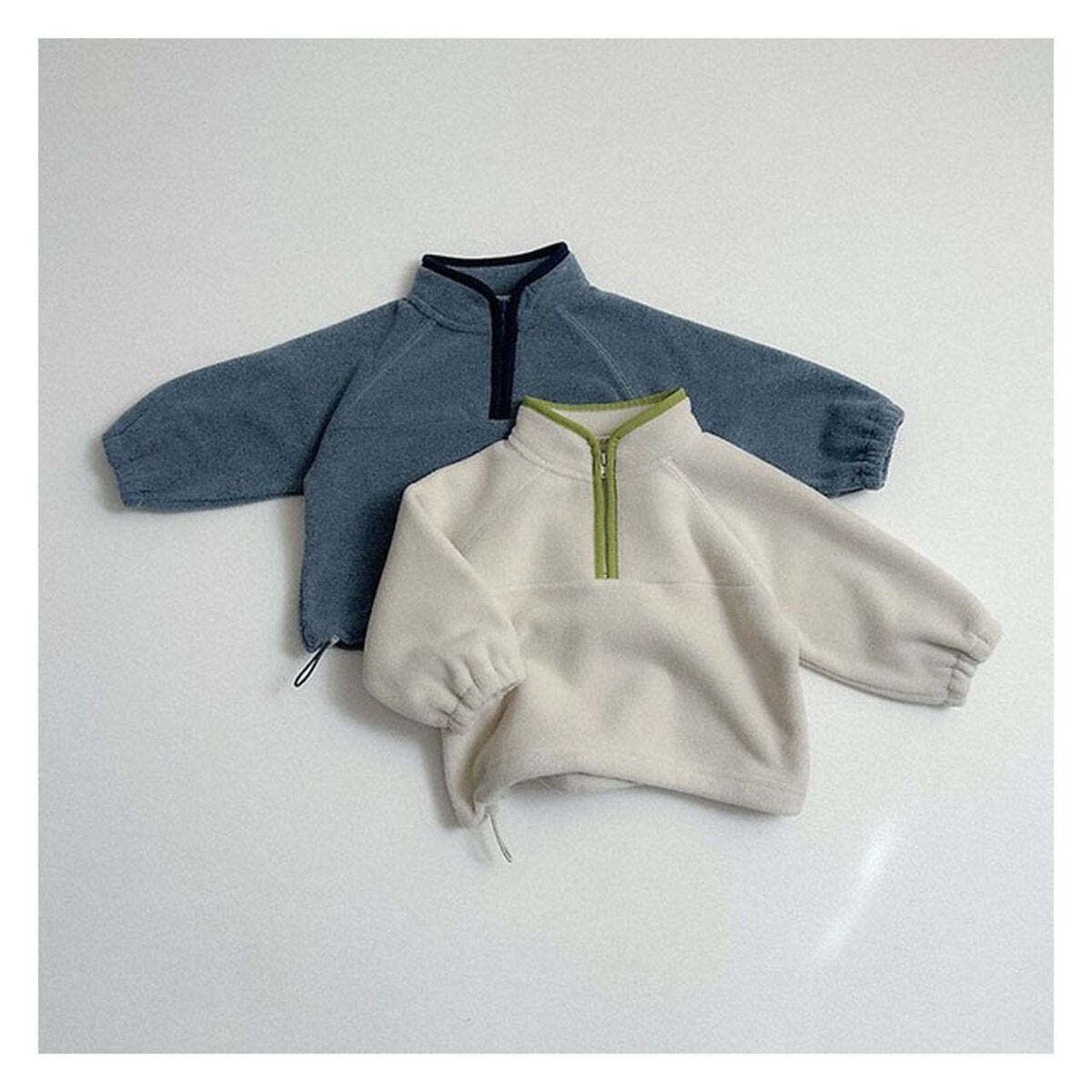 【取寄】minirobe ツートーンハーフジップフリース｜冬服｜韓国子供服