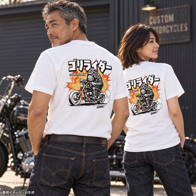 【公式】爆走ゴリライダーTシャツ ～GRRR!! Edition～【ホワイト】