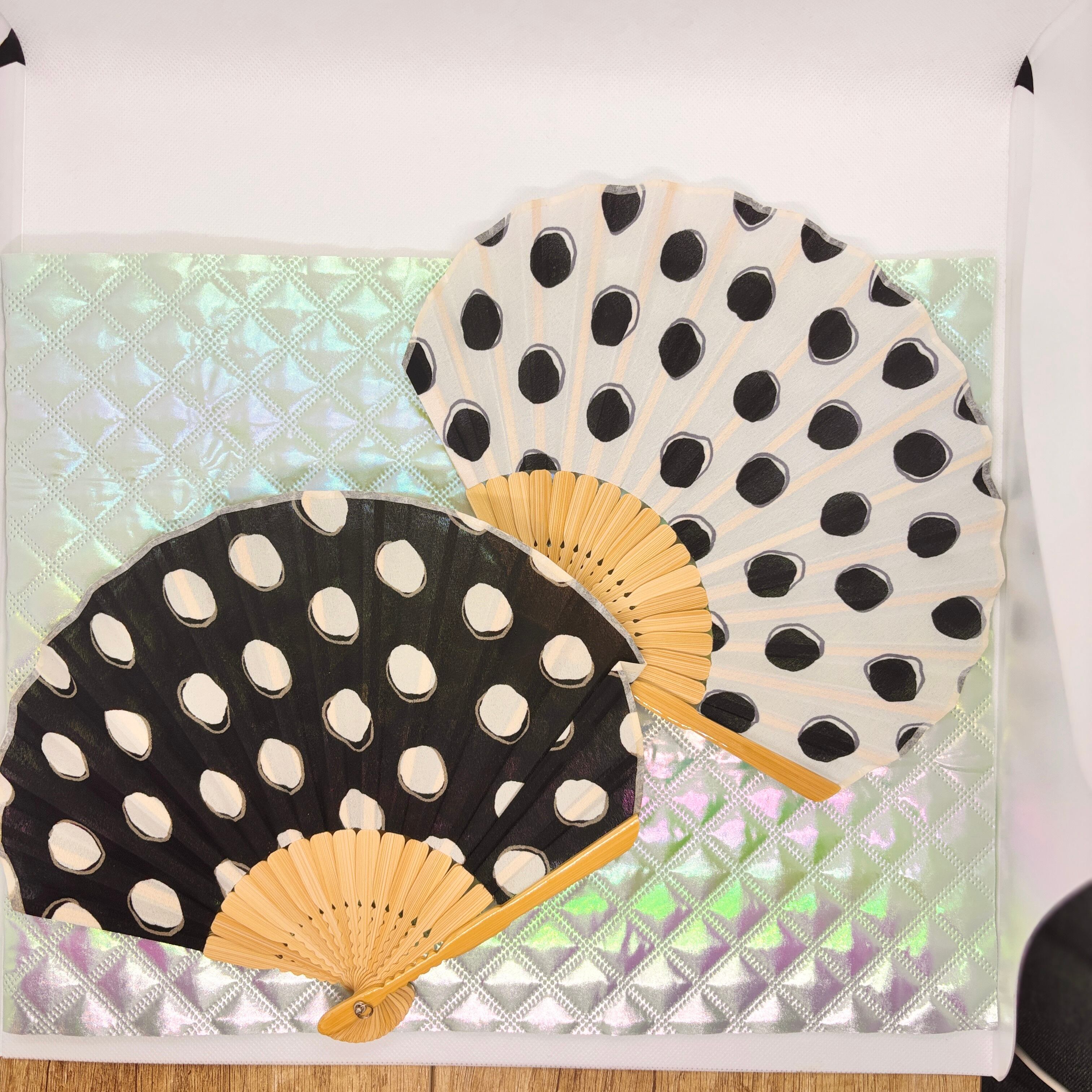 【Ripple】シェル扇子 22cm ドット