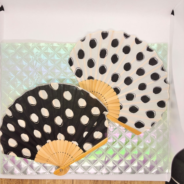 【Ripple】シェル扇子 22cm ドット