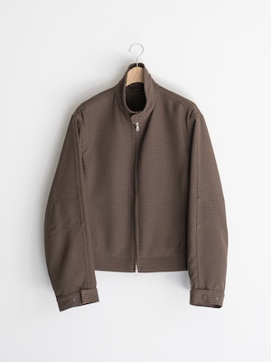 DRIES VAN NOTEN DOUBLE FACED GINGHAM CHECK JACKET MUD 261-020528-3053