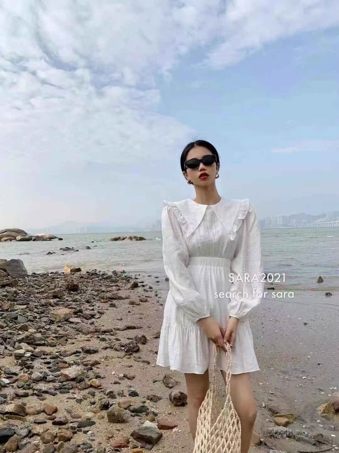 ビッグフリルカラー　ワンピース    AJ−33287-18