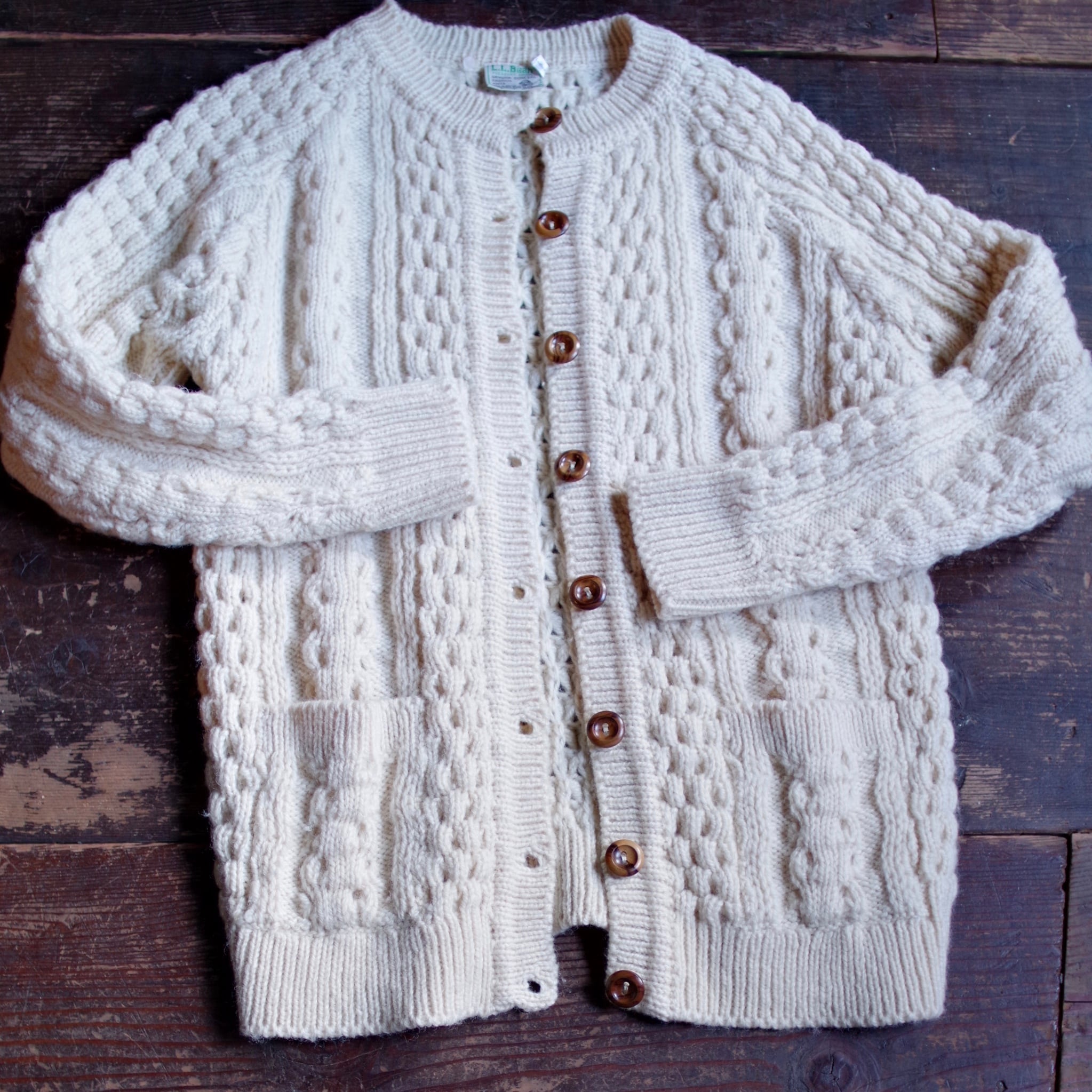 LL Bean Cable Cardigan / Fisherman Sweater / エルエルビーン ケーブル編み カーディガン /  フィッシャーマン セーター