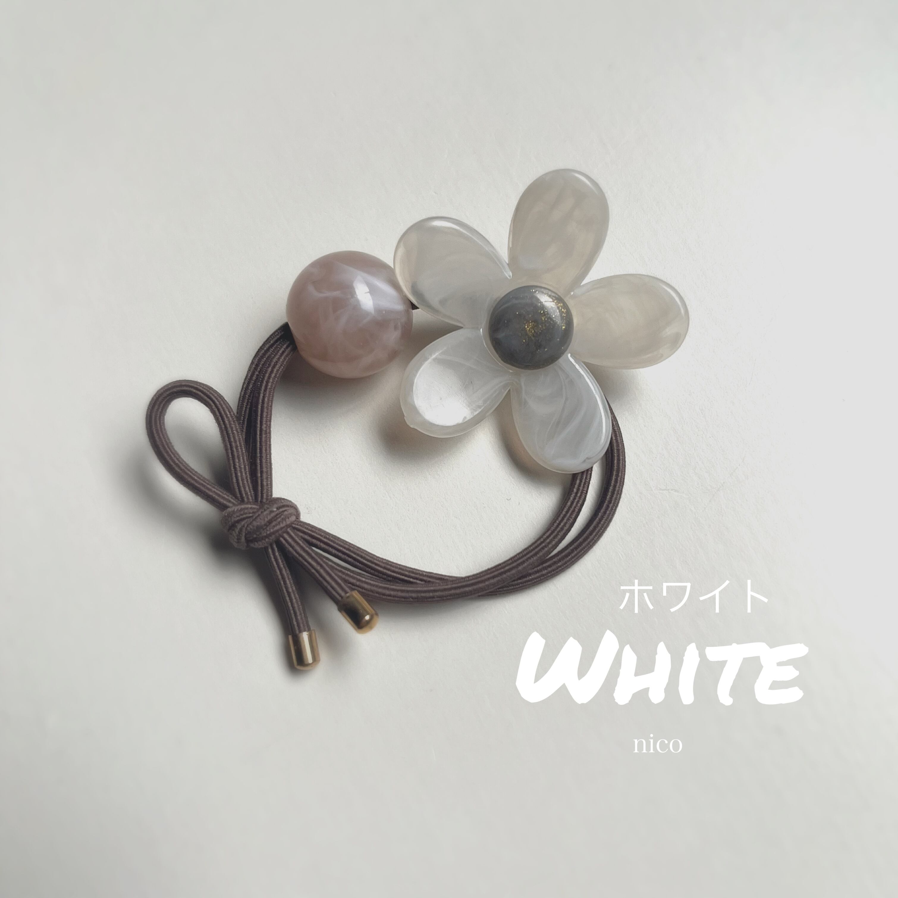 マーブルフラワーヘアゴム | nico (子供服セレクトショップ) 