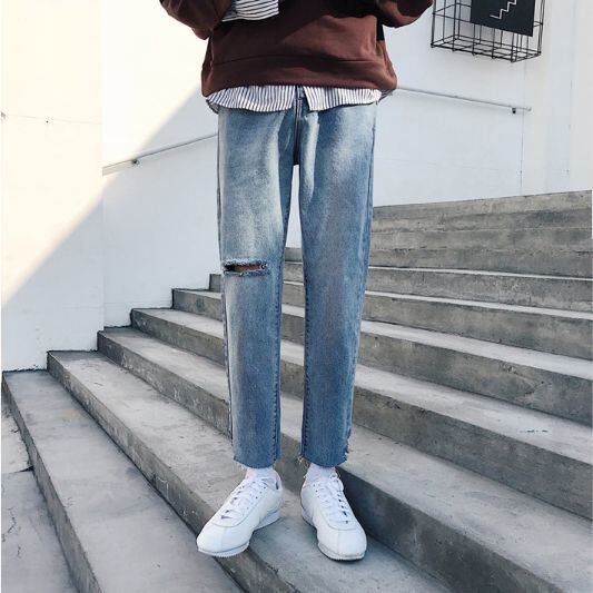 デニム ジーパン ジーンズ カジュアル ダメージ スリム