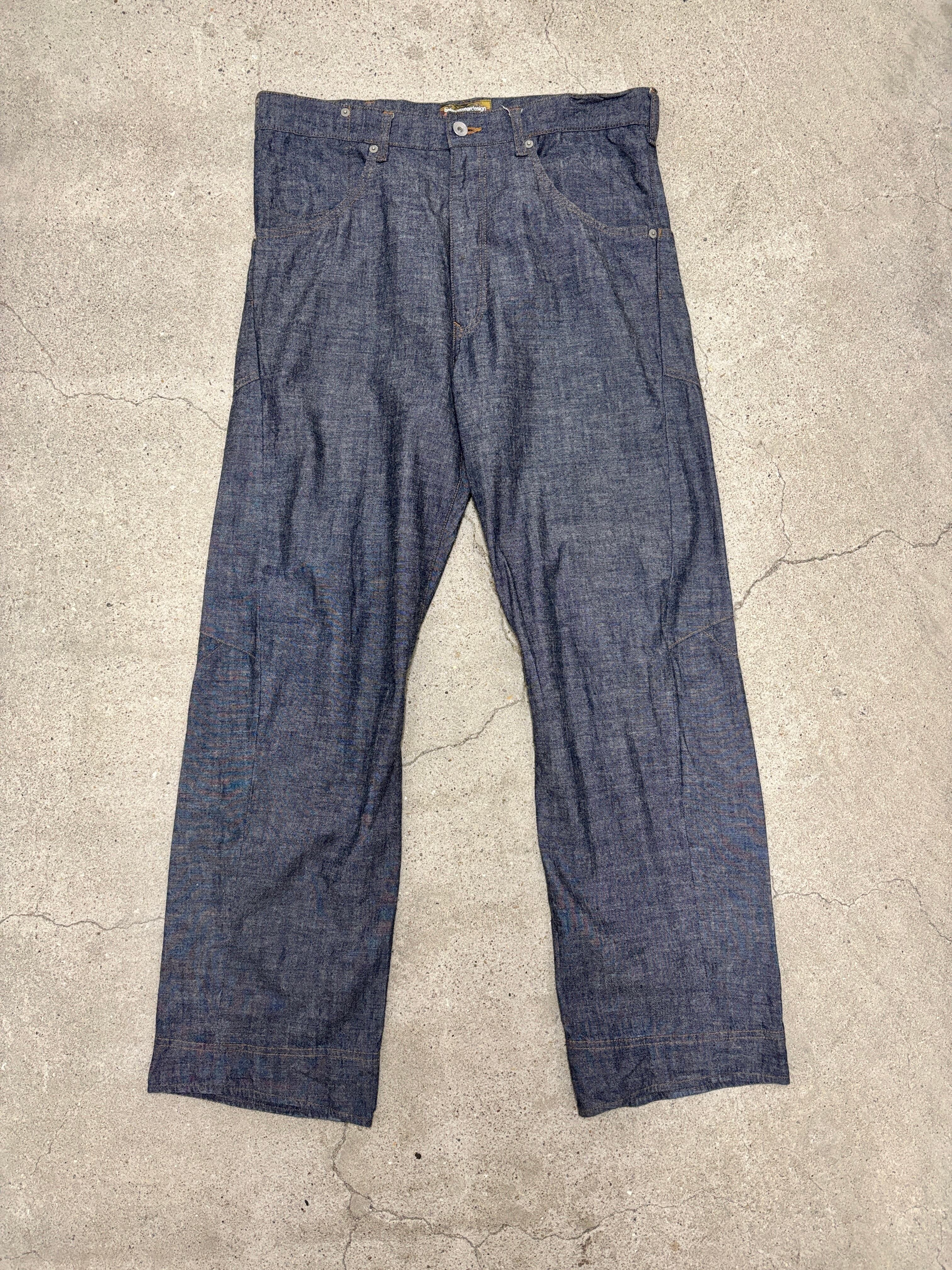 00s balanceweardesign/Draping pants/L/立体裁断パンツ/インディゴ