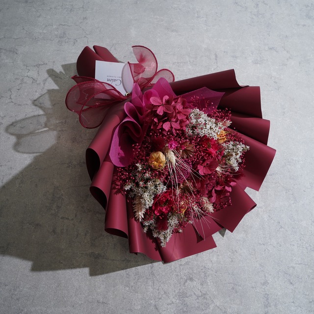 ドライフラワーの花束 Mサイズ レッド M-293≪限定１点≫