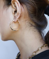 ハートカットフープピアス/023129
