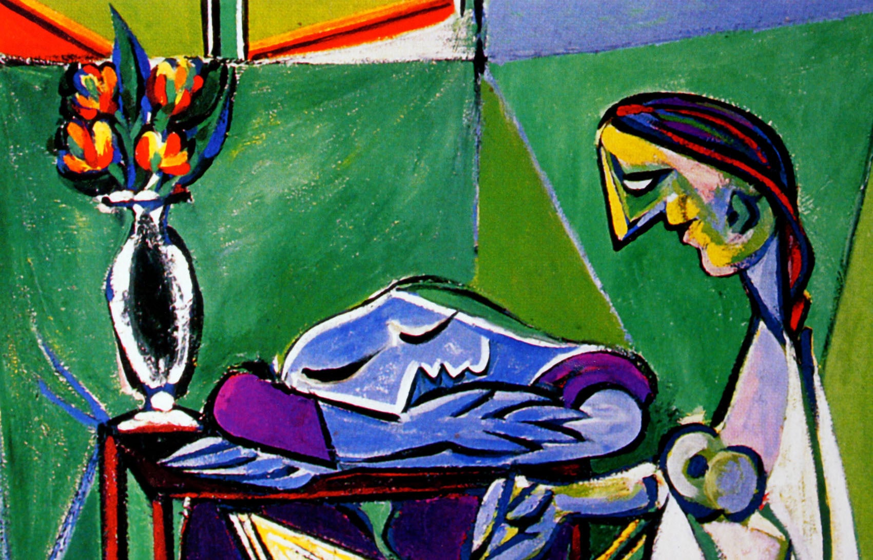 パブロ ピカソ「鏡の前の女性」額縁4色選択可能 作品証明書 展示用フック 限定500部エディション付複製画ジークレ