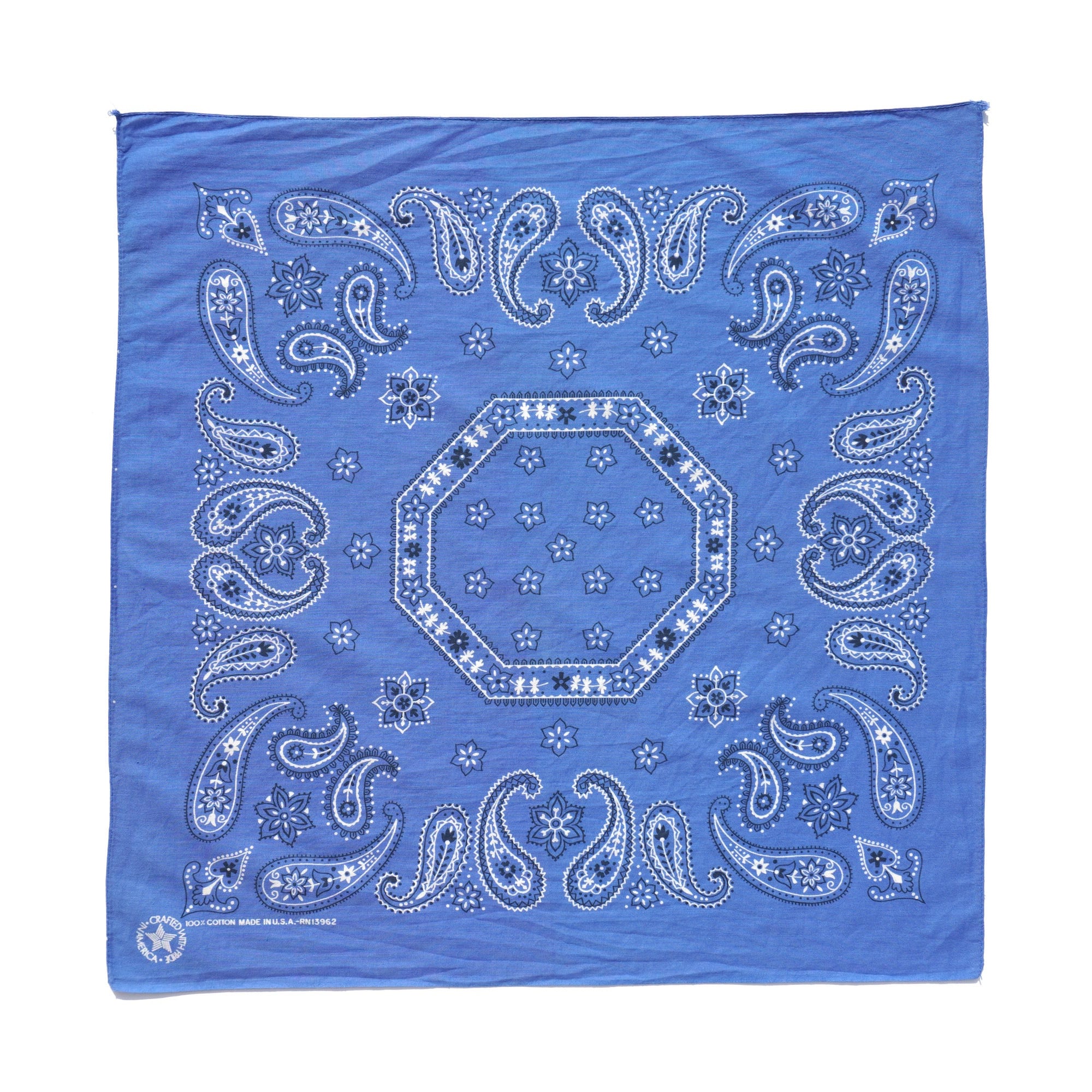 1980's USA製 [I.SHALOM & CO.] オクタゴン柄 ヴィンテージバンダナ