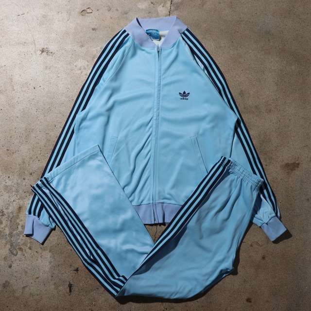 極美品 XL 70s adidas Ventex トラックスーツ アディダス ジャージ 水色