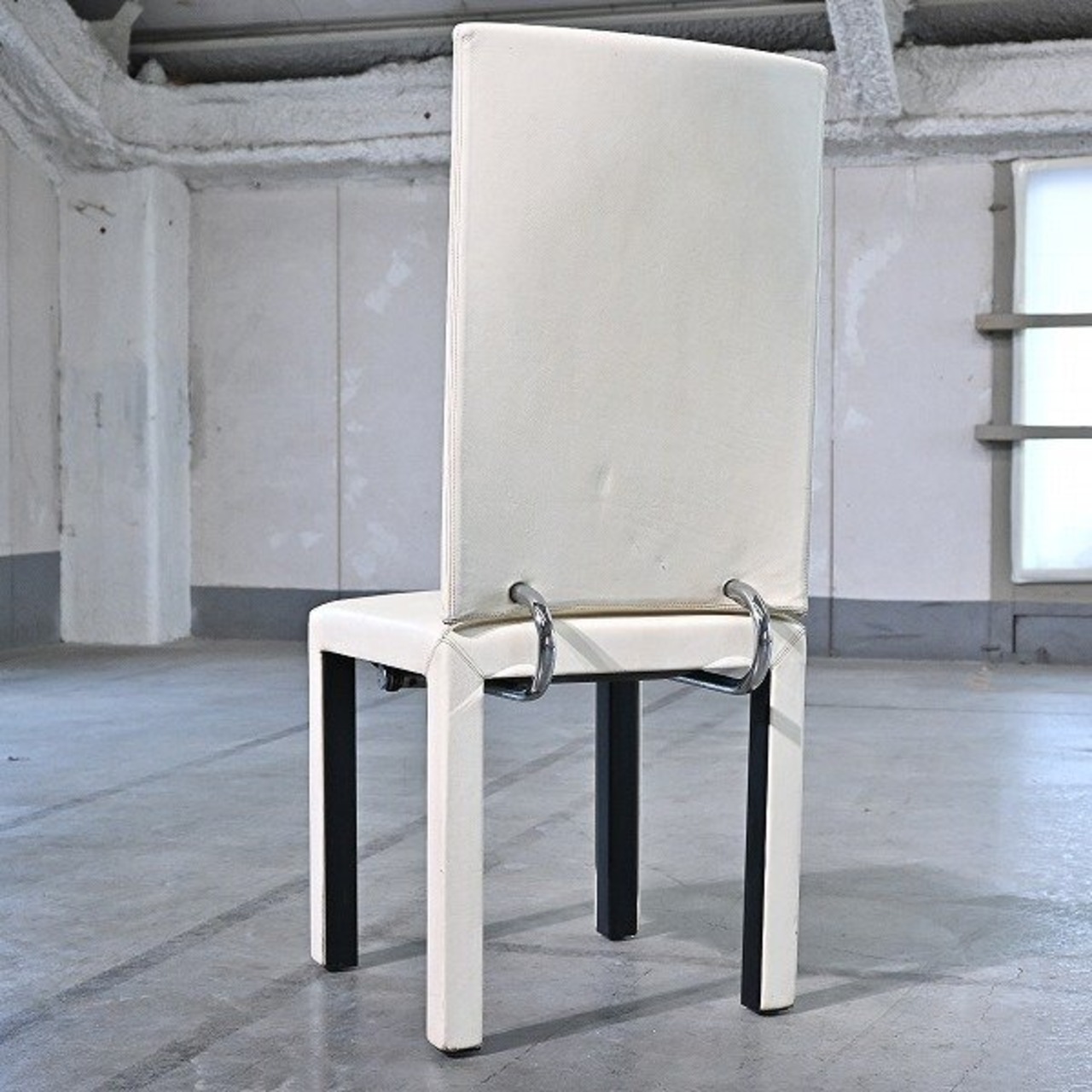 B&B Italia「Arcara」ハイバック チェア レザー Paolo Piva 本革 ヴィンテージ リビング ダイニング 書斎 玄関 待合室 イタリア アルカラ【中古家具/中古インテリア/USED家具ユーズド家具/リサイクル】