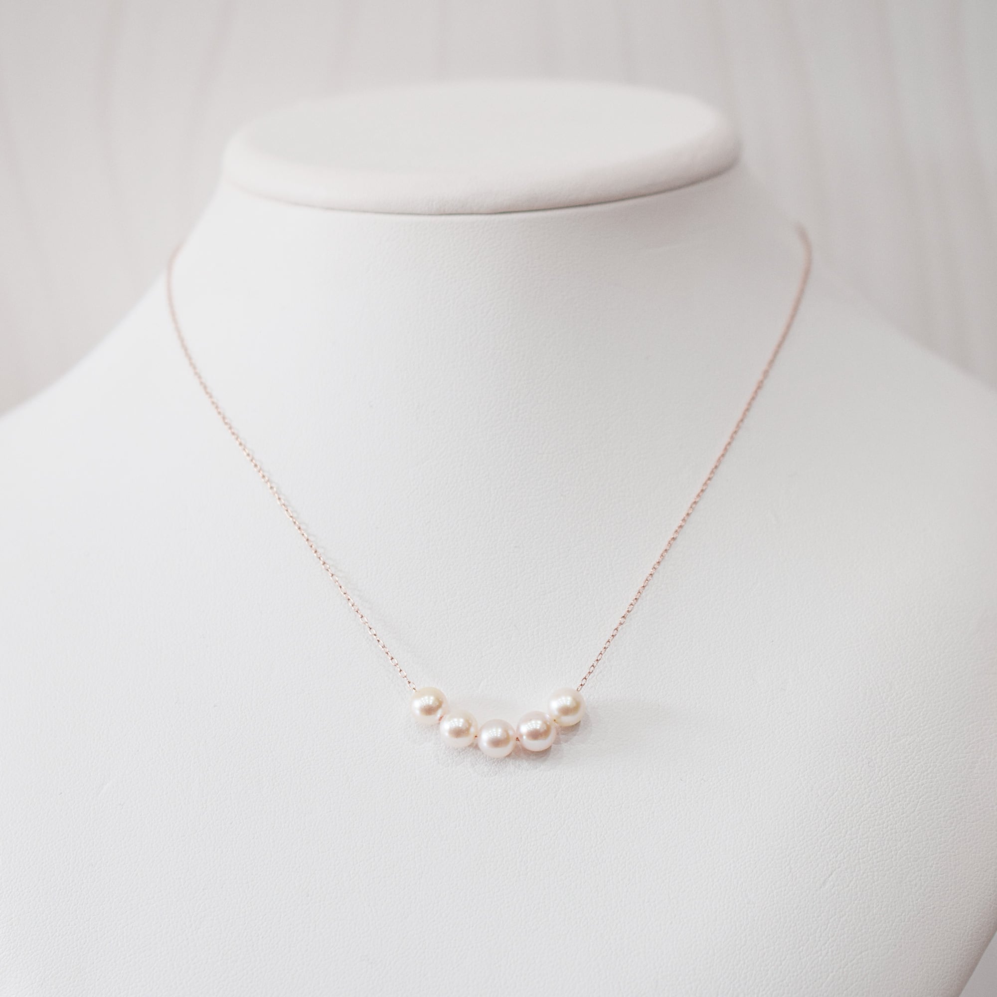 pearl669］6mm - 6.5mm 5粒 スルーネックレス ネックレス ホワイト