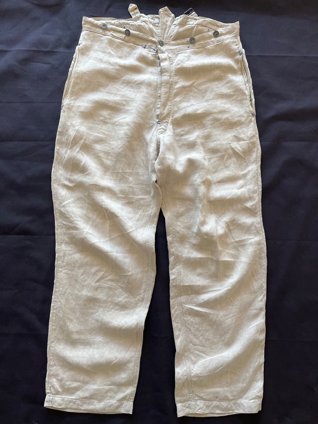 ~30s French Milittary Linen Bourgeron Pants