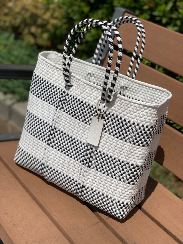 S Mercado Bag (Normal handle) White/Black