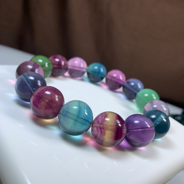 7.レア✩可愛いグラデーションフローライトブレスレット