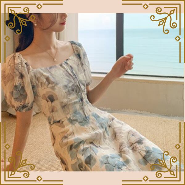 紫陽花色のシフォンワンピース Trnd676 Re Tro