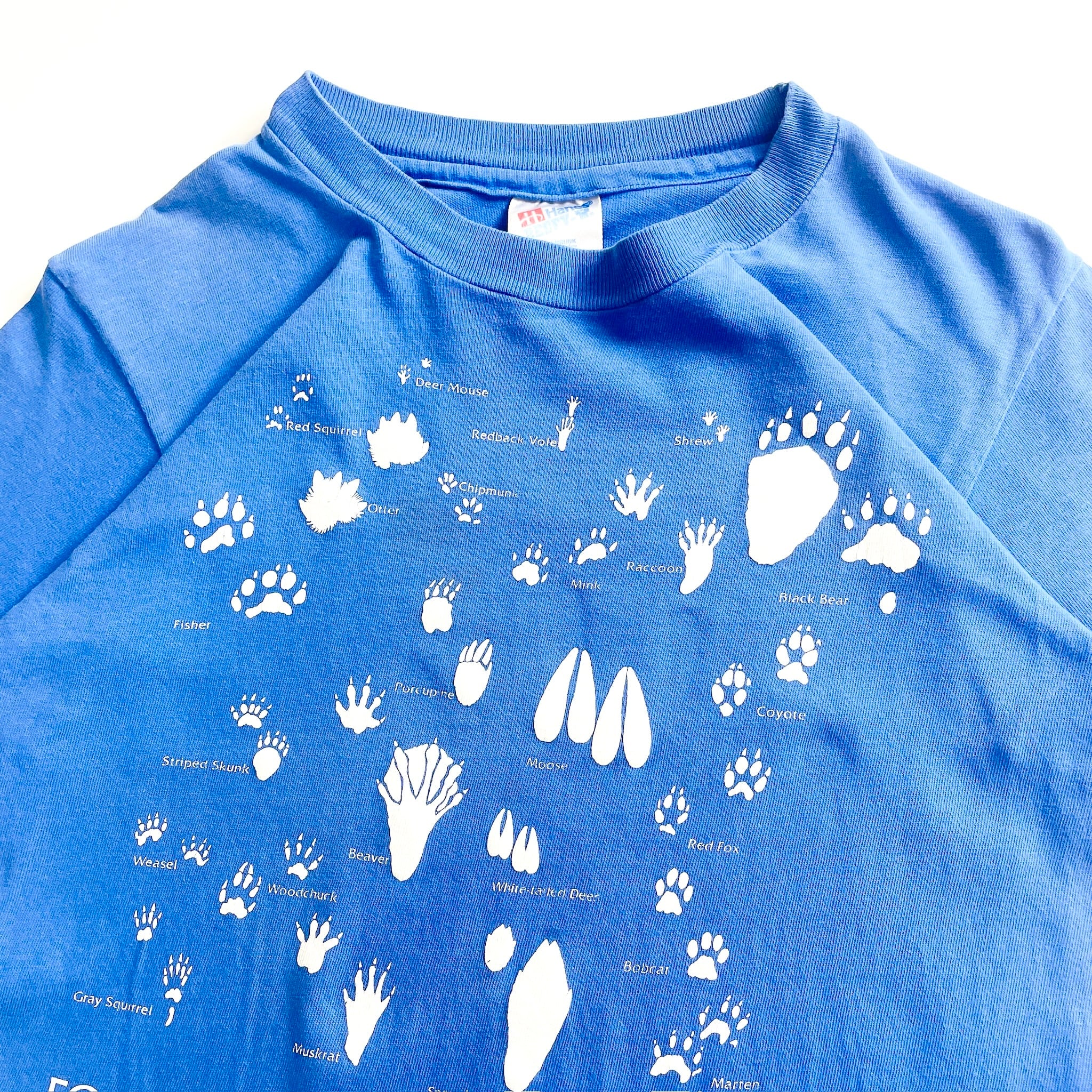 90s Footprints of New England Animal T-Shirt Blue