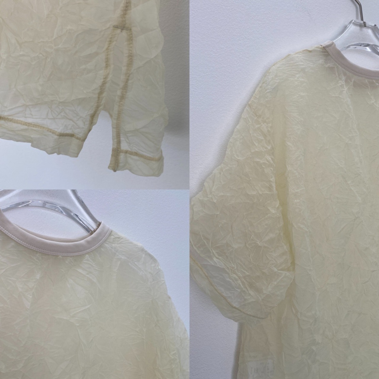 【受注予約：7月末入荷予定】リンクルオーガンジーPO/アイボリー