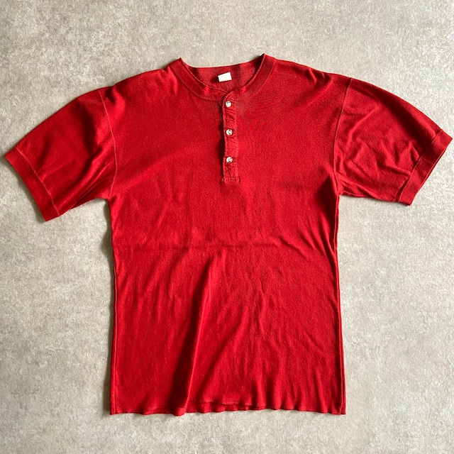 1980s  S/S  Henley Tee  M  Made in USA　H496