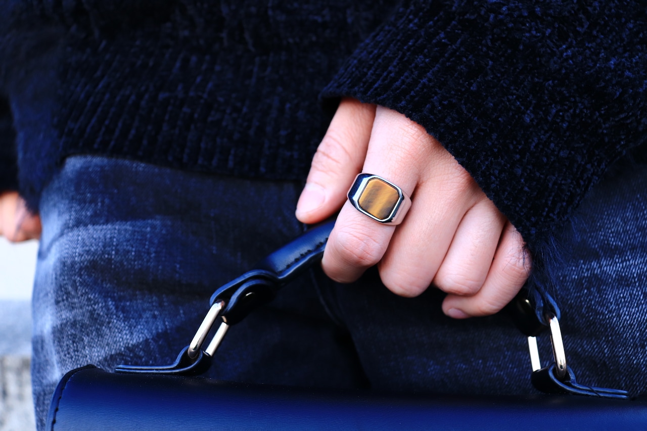 TigerEye Signet Ring 316L