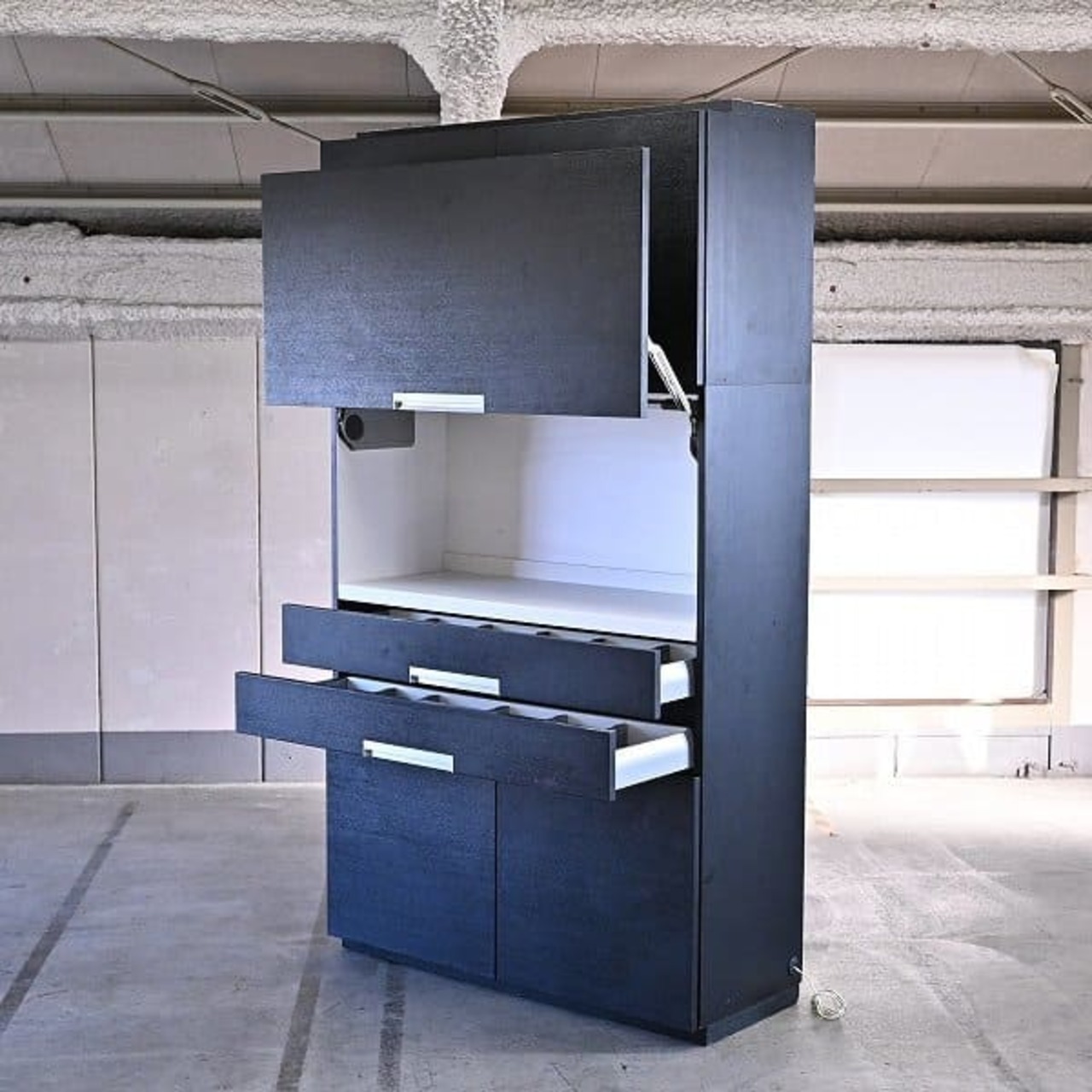 TIME&STYLE キッチンボード ハイキャビネット収納 リビングボード キッチン モダン 食器棚 タイムアンドスタイル【中古家具/中古インテリア/USED家具ユーズド家具/リサイクル】