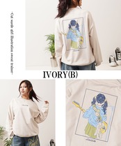 ◆カットスエード ガールイラスト スウェット◆sb-s1450525n