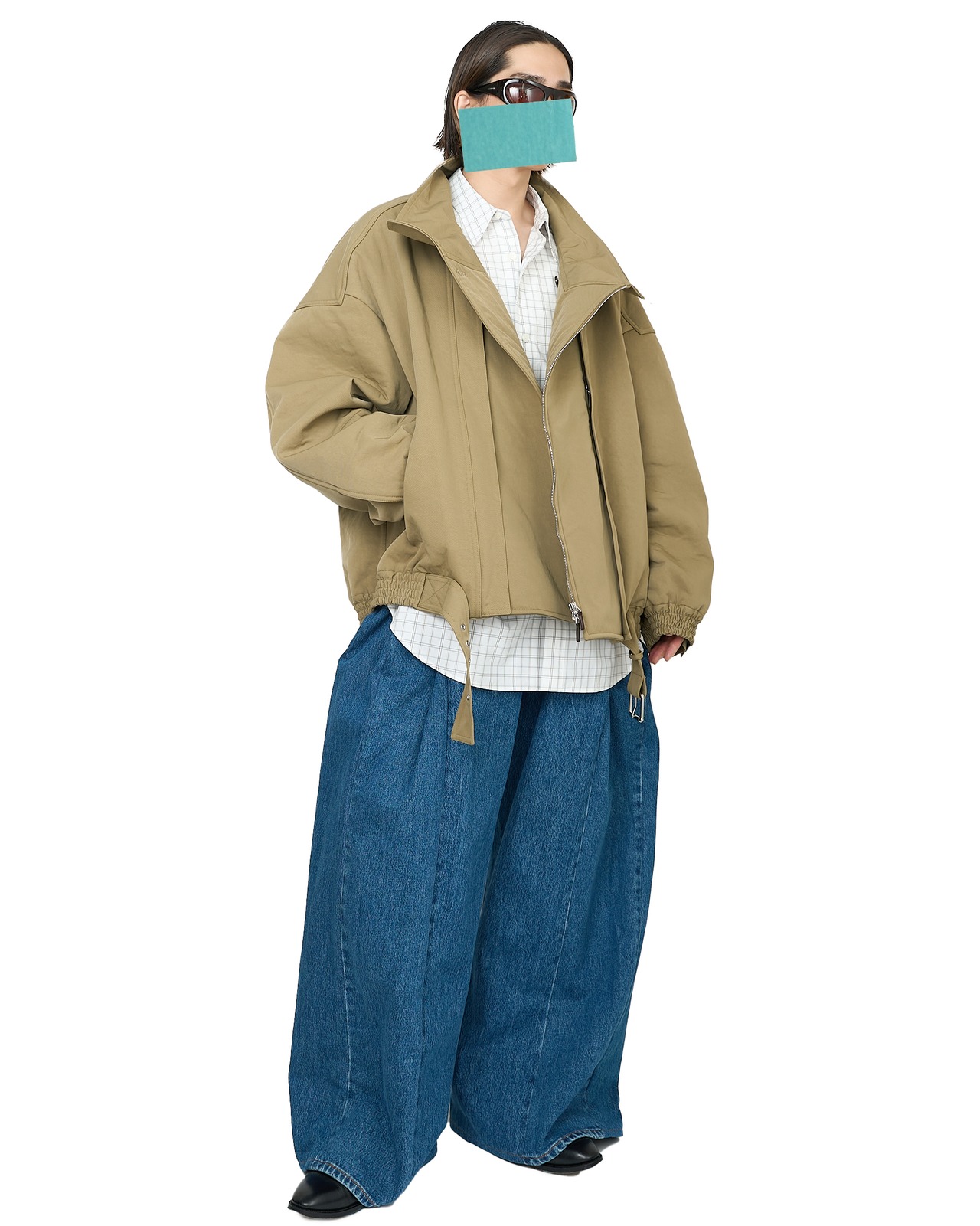 HED MAYNER "HIGH NECK ZIP UP BLOUSON 〔KHAKI〕"