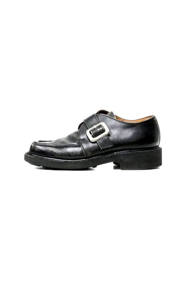 90's "Paraboot" Single Monk Strap Square Toe Leather Shoes