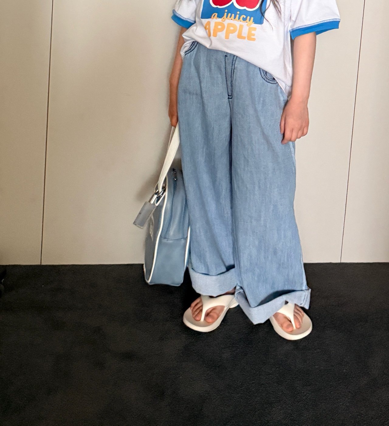[COMMA] Linen Wide-Leg Denim Pants (140/150) / [콤마] 린넨와이드청바지 (140/150)