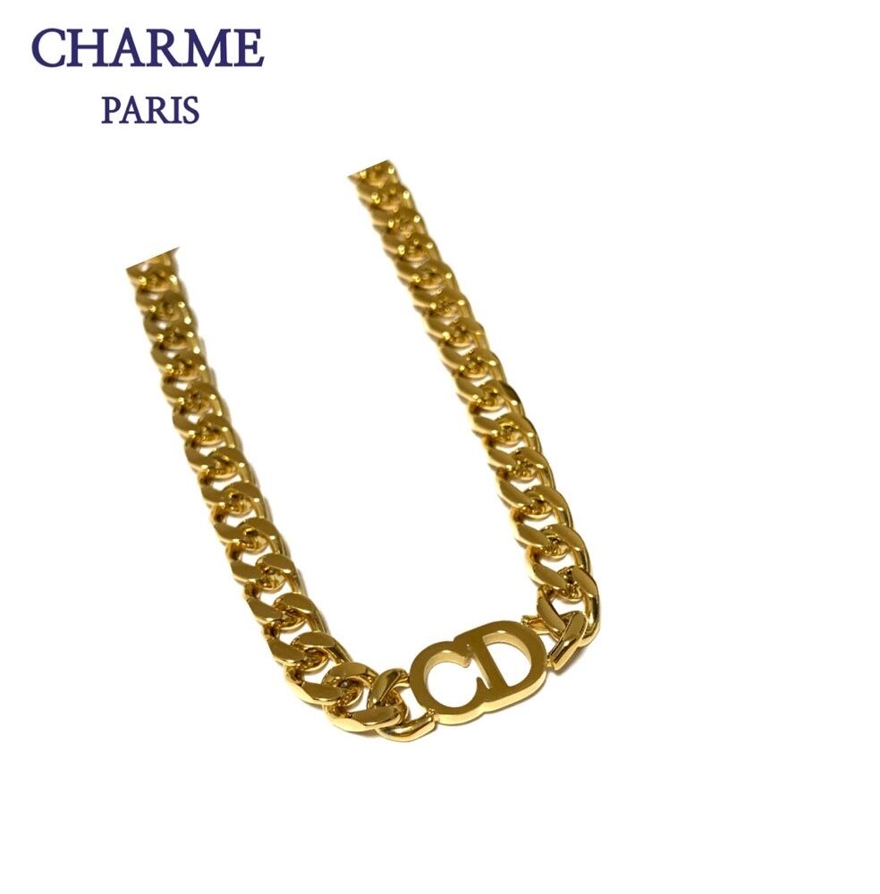 18k plating metal chain necklace