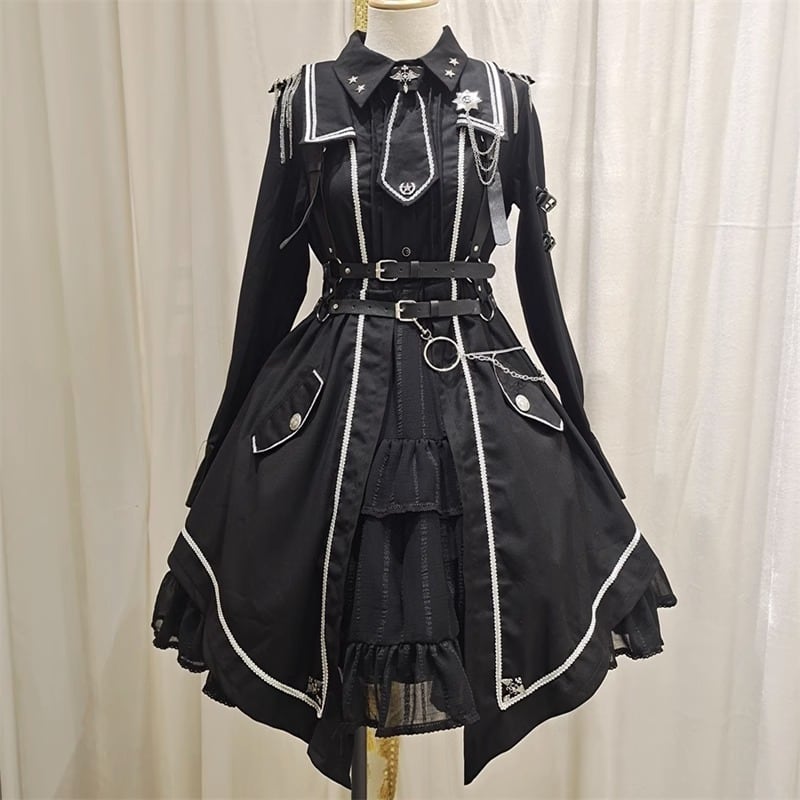 ゴスロリ通販 With U ファッション 軍服 ワンピ 半袖 ミリタリー 少女