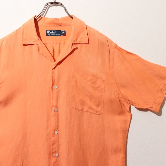 M サーモンオレンジ Caldwell Polo Ralph Lauren ポロラルフローレン 半袖開襟シャツ