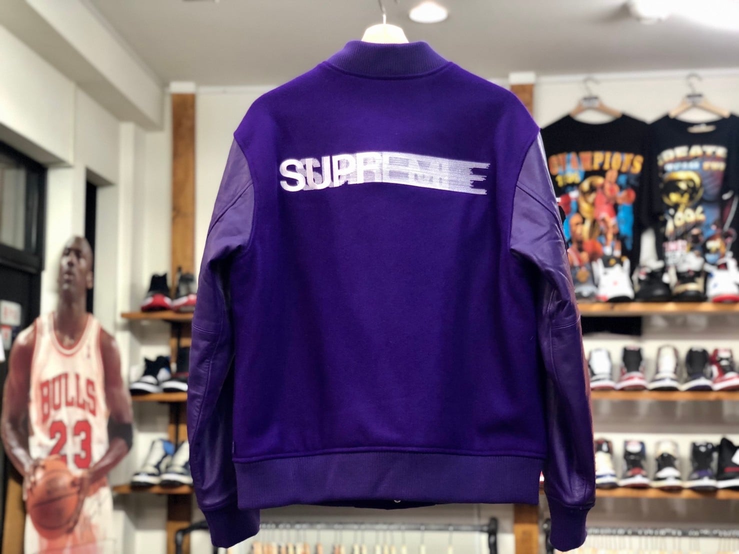 SUPREME Motion Logo Varsity Jacket M 紫