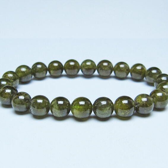 ツァボライト ブレスレット 9mm 一点物 メール便可 111-49747