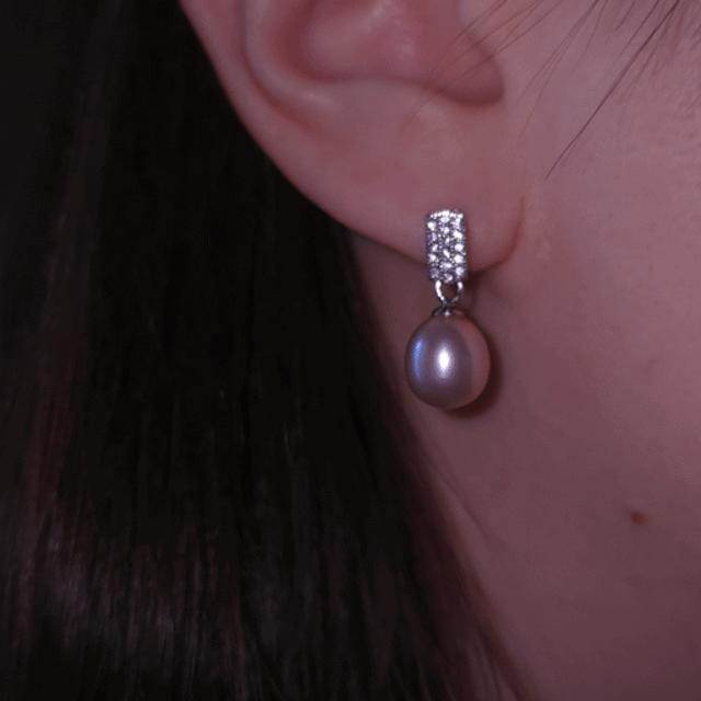 Pink Pearl Drop Pierce (SV925)