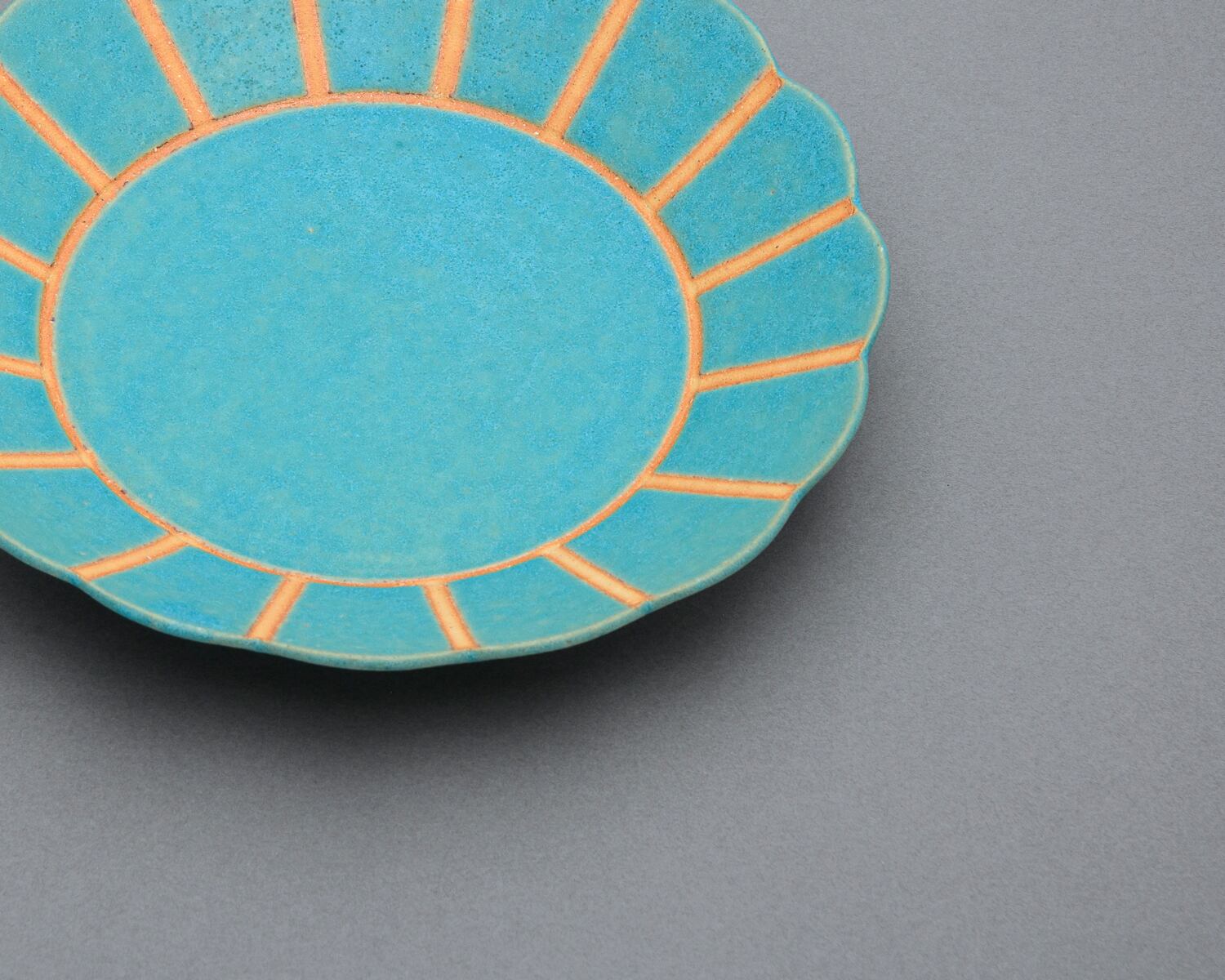 花皿／ライン／トルコ青UTSUWA