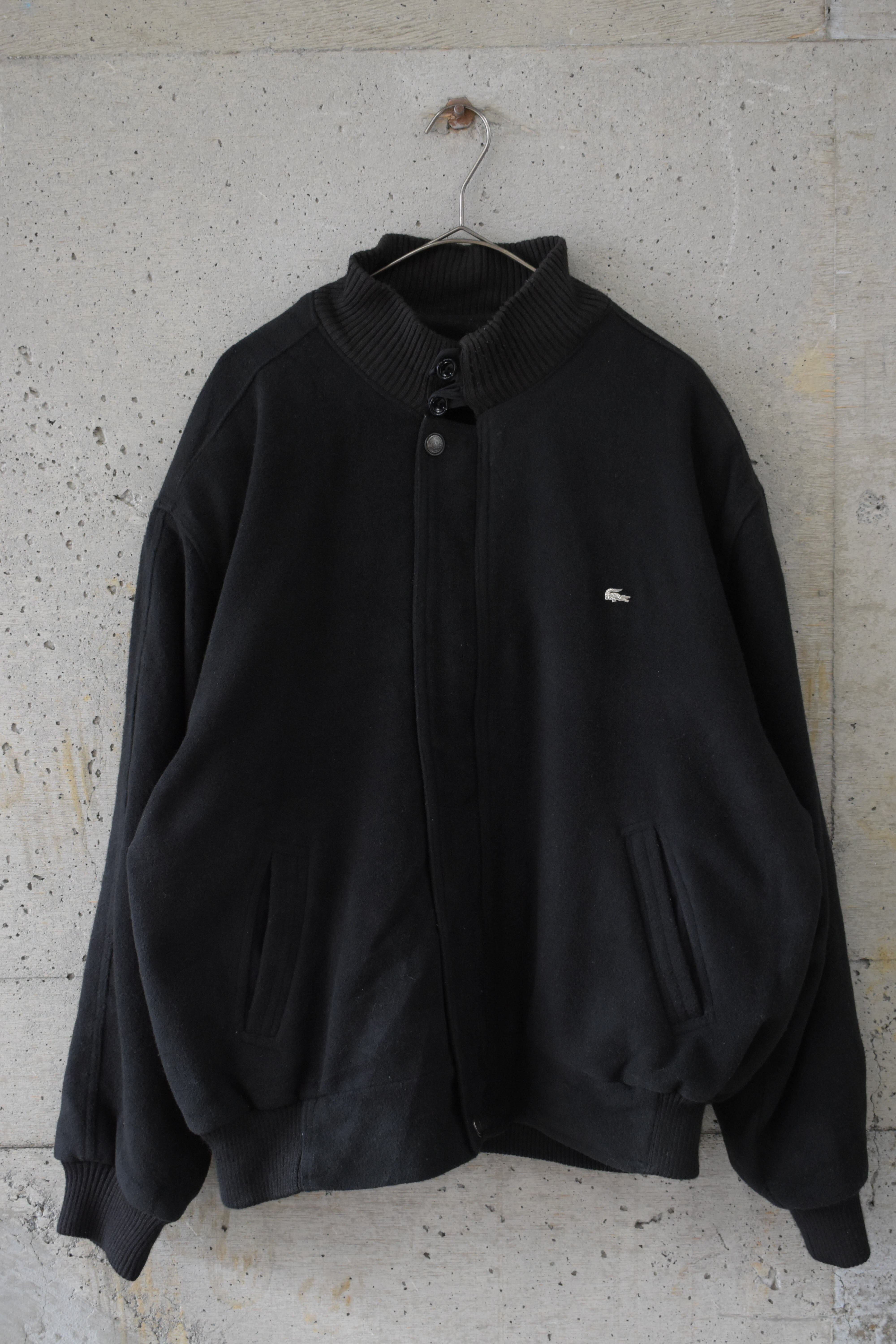 Wool Black Blouson with Silver Crocodile Detail