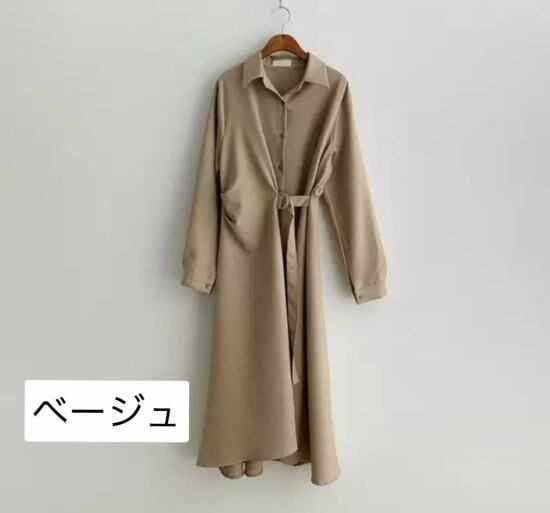 シャツ ワンピース 春 きれいめ お洒落 バックル ベルト ラップ ウエストベルトシャツワンピース お洒落 バックル ベルト ラップ