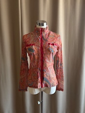 paisley pattern sheer high neck tops-5134-1