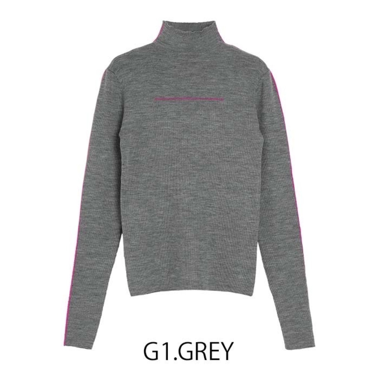 ミカーレミカーレ MICALLEMICALLE　ライン入りハイゲージニット