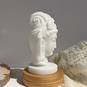 ホワイトジェイド＊観音様Lサイズ＊カービング＊天然石インテリア＊置物