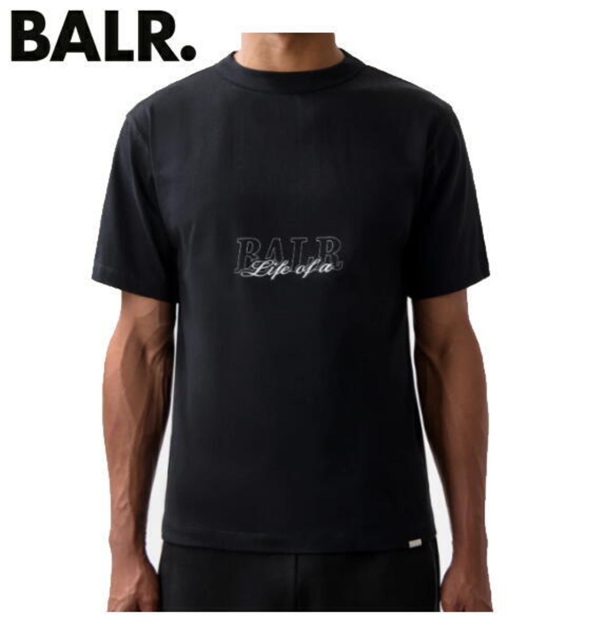 BALR ボーラー Tシャツ 半袖 メンズ SCRIPT T-SHIRT JET BLACK B1112 